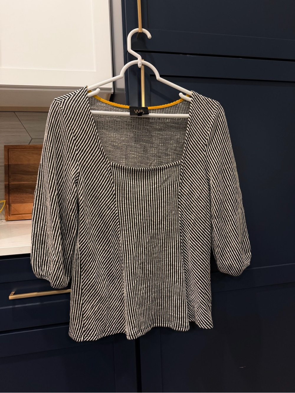W5 Black and White Blouse Top